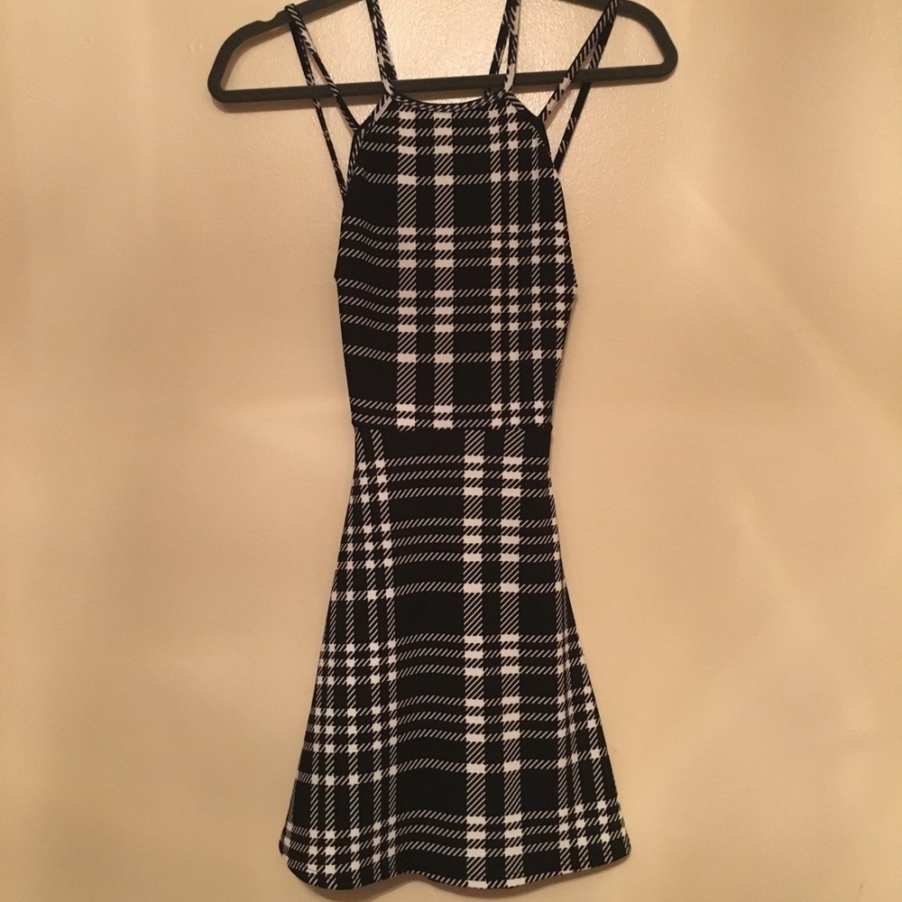 Clueless black and white plaid dress medium